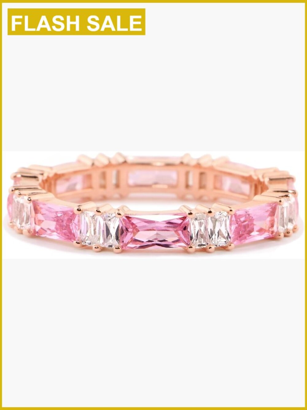 Eternity Wedding Band Ring Stackable Cubic Zirconia Rose Gold Plated Size 5